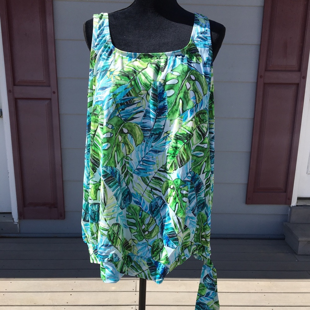 Siesta Key Side Tie Blouson Tankini Top
